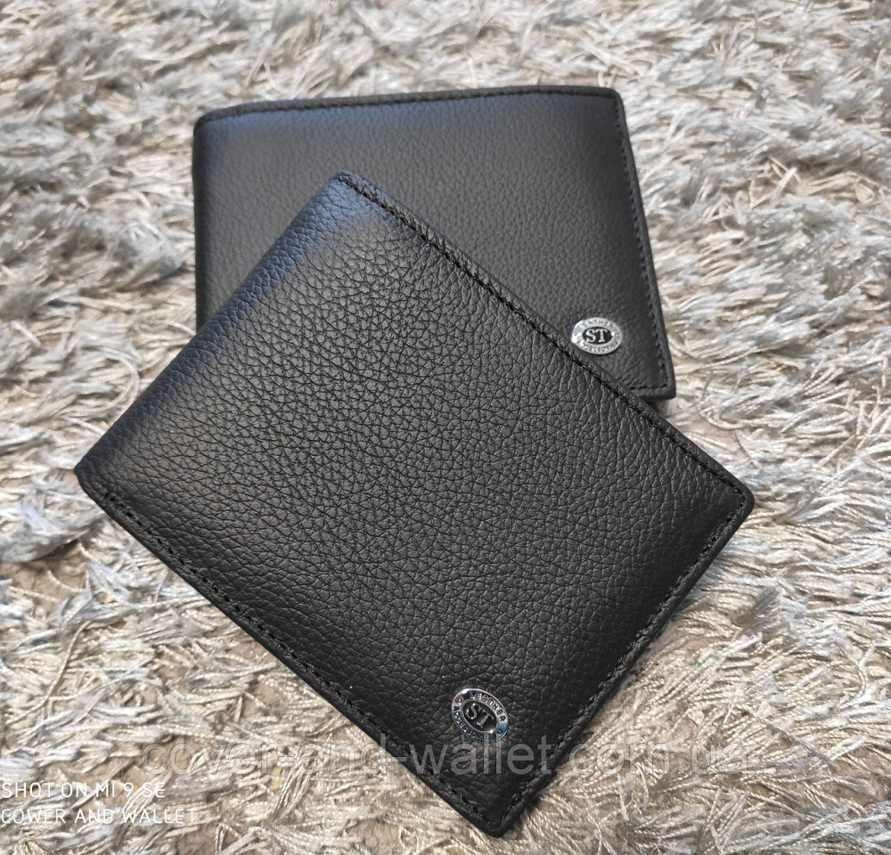 Шкіряний чоловічий гаманець без застібки з блоком для документів ST 108 Київ - фото 2