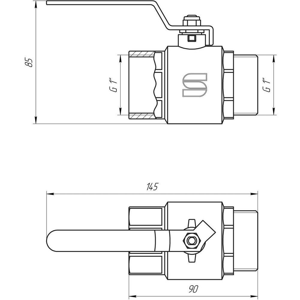 Кран шаровый прямой SELBA 1″ НВ КР SL1505 (000009638) Киев - изображение 4