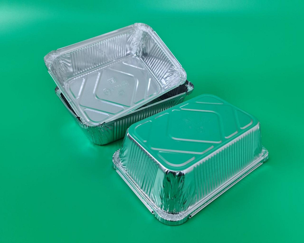 Контейнер из пищевой алюминиевой фольги прямоугольный 1300 мл SP74L 100 штук  (1 пачка) Харьков - изображение 3