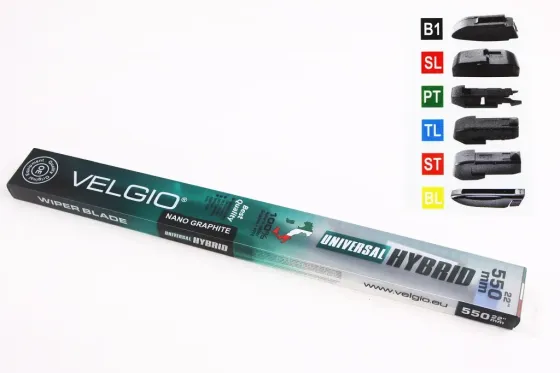 Щетка стеклоочистителя бескаркасная 55 см (22) Velgio Hybrid (6 адаптеров) Винница