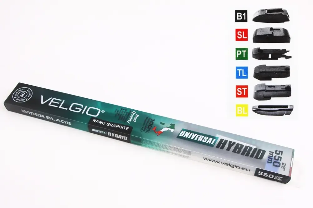 Щітка склоочищення безкаркасна 55 см 22) Velgio Hybrid (6 адаптерів) Вінниця - фото 3