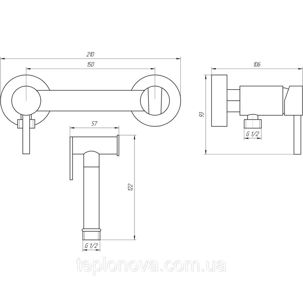 Змішувач гігієнічний Globus Lux GLN-6BB-106MIX Чернівці - фото 4