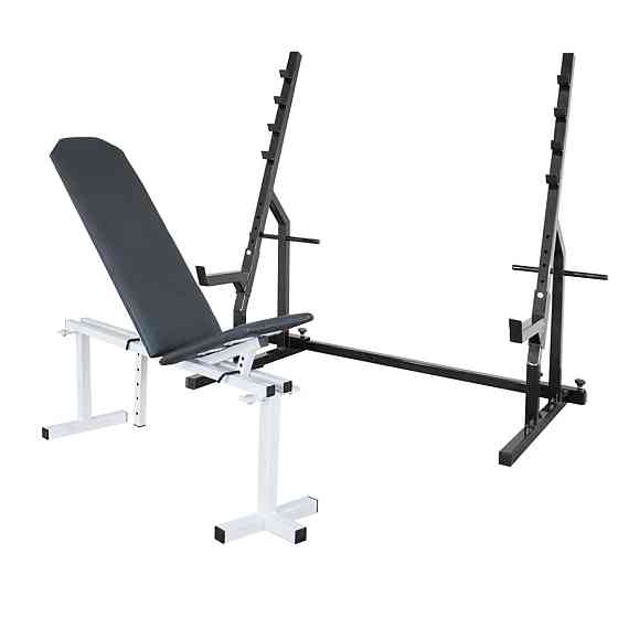 Лавка регульована для жиму 30 на 30 мм + Стійки зі страховкою 40 на 40 мм та штирями під бліни Київ