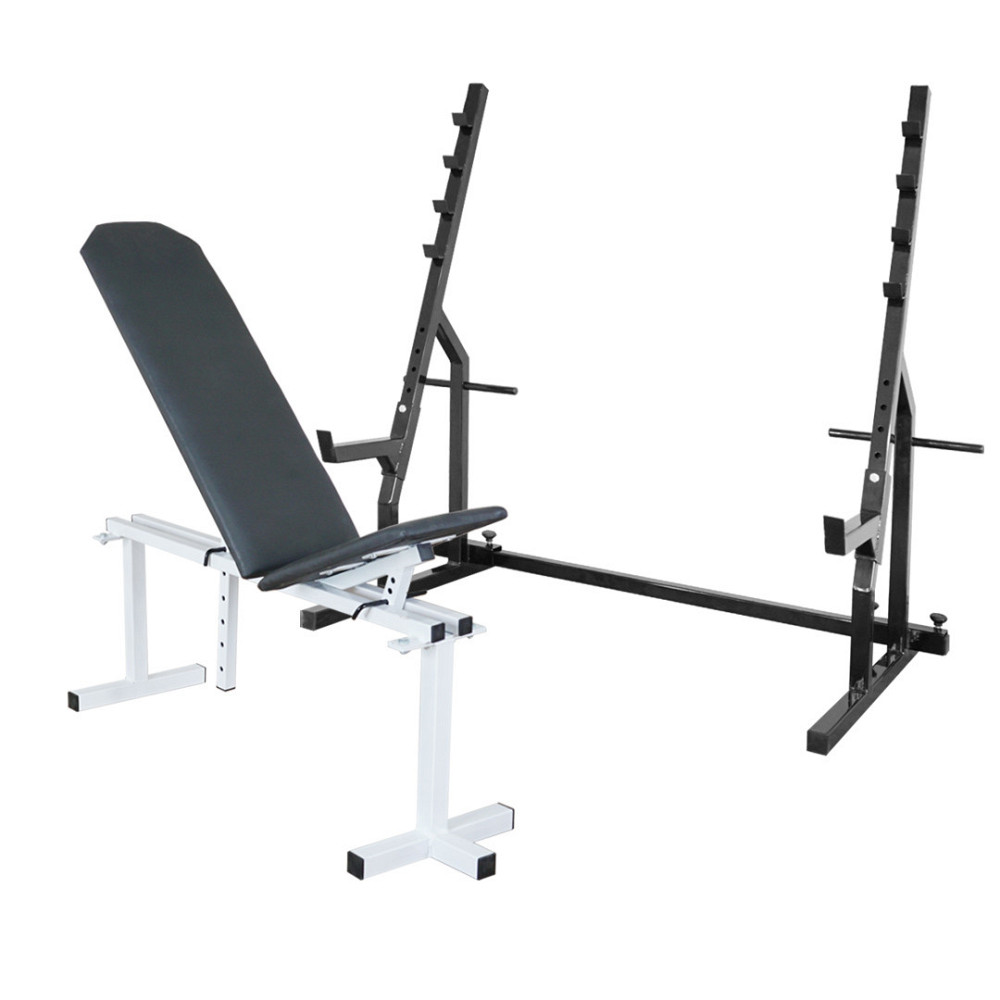 Лавка регульована для жиму 30 на 30 мм + Стійки зі страховкою 40 на 40 мм та штирями під бліни Київ - фото 2