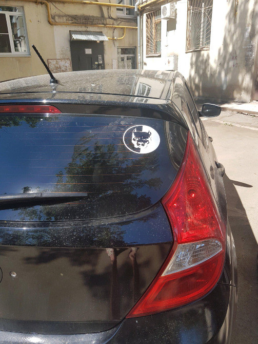 Наклейка на авто Пітбуль Чорна, Біла світловідбивна Київ - фото 3