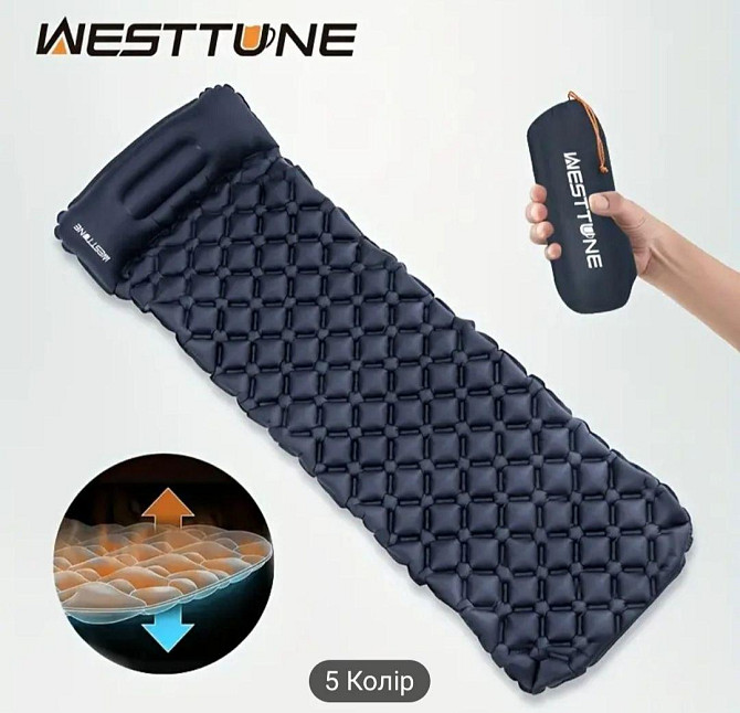 Легкий і компактний надувний матрац WESTTUNE TravelMat Pro з водостійким покриттям для комфортного відпочинку Кривий Ріг - фото 1