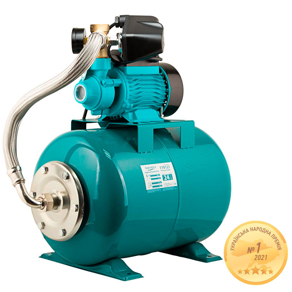 Станція 0.37кВт Hmax 40м Qmax 40л/хв (вихровий насос) 24л Україна AQUATICA (775061/24) Рівне - фото 1