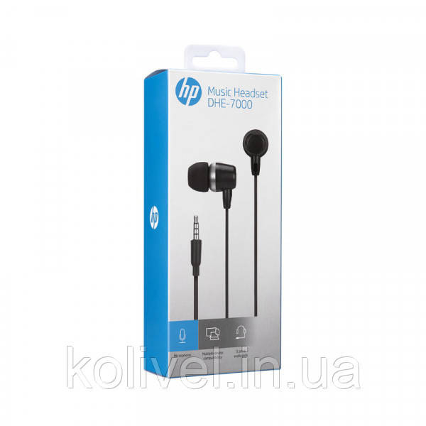 Навушники з мікрофоном HP DHE-7000 (мобільна гарнітура) Black (DHE-7000BK) Киев - изображение 4