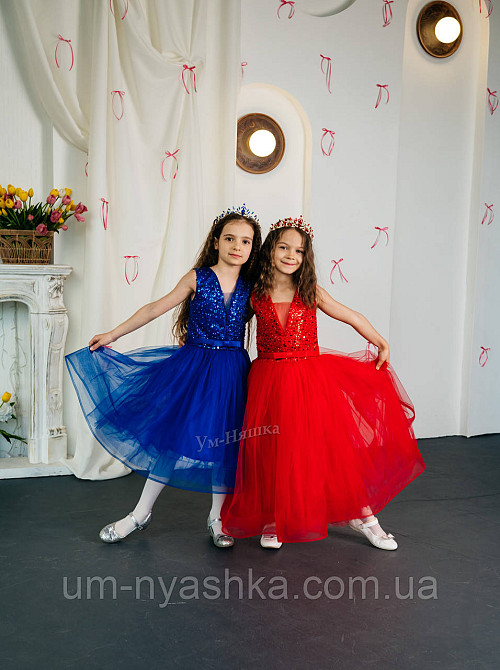 Детское нарядное синее платье 122-134 Кривой Рог - изображение 3