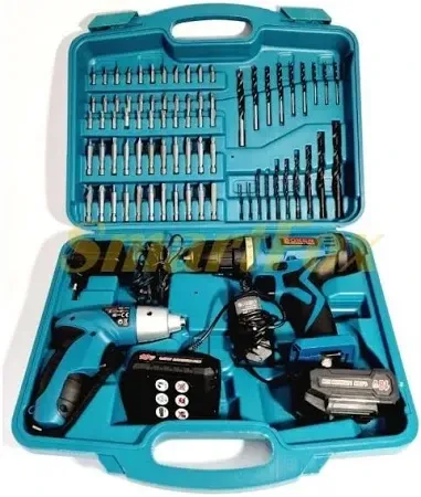 Набор аккумуляторных шуруповертов BX-173 18В + 3.6В, 2 АКБ, кейс, 76 предметов, дрель + мини-отвертка Одесса - изображение 1