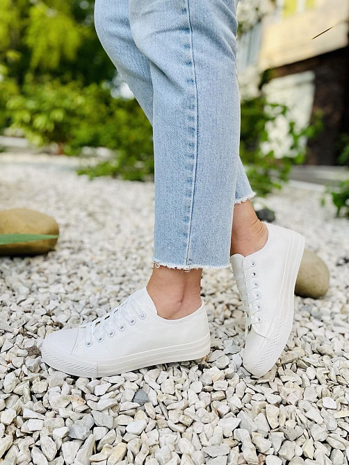 Кеди жіночі PQ-22 білі тканина весна-осінь 37р.-24см 38р.-24.5см (1451) Коломыя - изображение 7