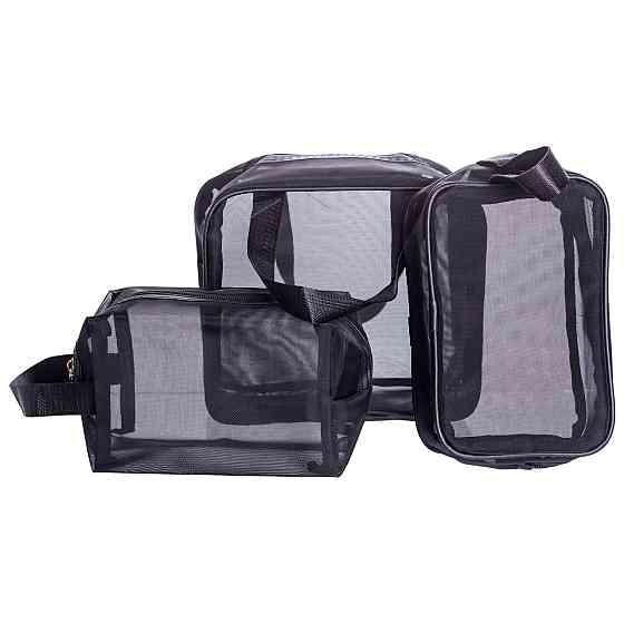 Прозорі жіночі косметички для дому, 3 шт, чорні Київ