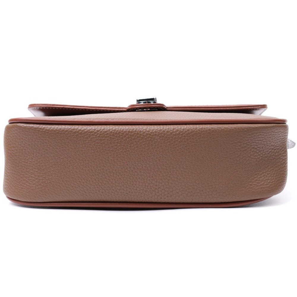 Жіноча сумка з фактурним клапаном з натуральної шкіри Vintage 22621 Коричнева Київ - фото 6