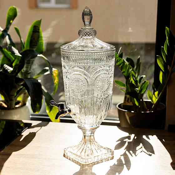 Лимонадниця з краном скляна 3 л диспенсер для напоїв лимонадник із краном HP-19-290 Коломия