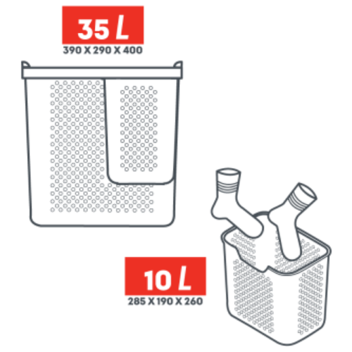 Кошик для білизни 35л з органайзером карамель Simple Алеана Житомир