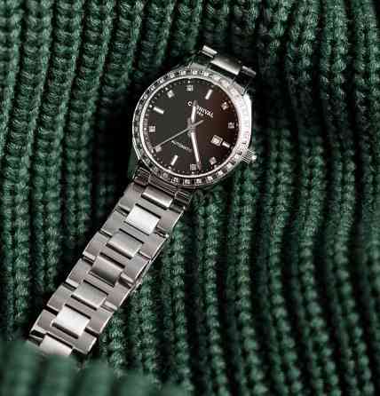 Годинник жіночий механічний Carnival Luiza Black Flower (2 ремінці) Вінниця