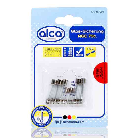 Набір запобіжників 7шт круглі (2-25А) "Fuse AGC Set M" Alca, 687000 Київ