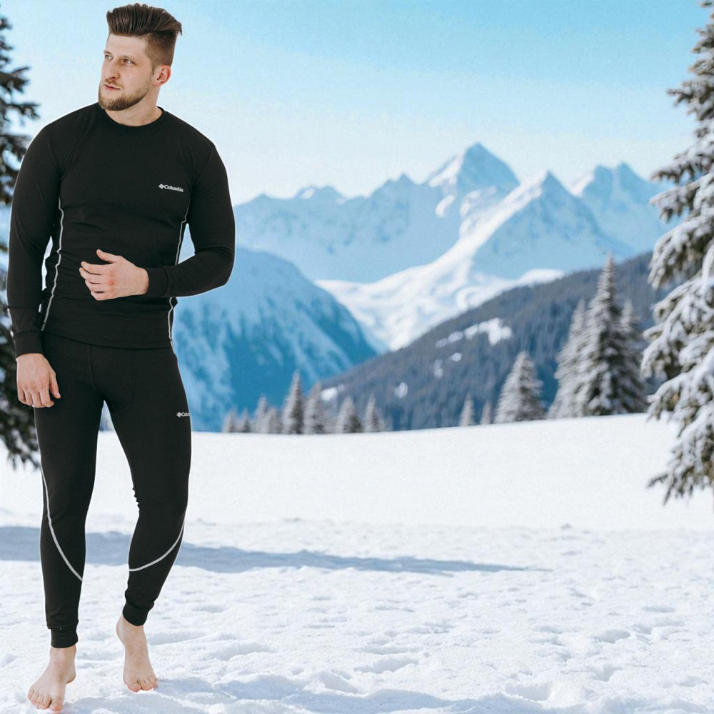Зимова чоловіча термобілизна Columbia ,комплект чоловічої термобілизни колумбія чорного кольору флісова тепла Львів - фото 6