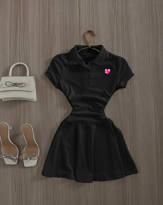 Женское стильное повседневное платье-поло из микродайвинга Одесса - изображение 1