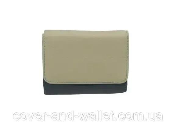 Маленький жіночий шкіряний гаманець біло-синього кольору з монетницею ST Leather 403 Київ - фото 10