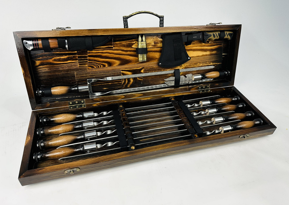 Подарунковий набір шампурів у дерев'яному кейсі Люкс MAX HAPPY DAYS Тернопіль - фото 3