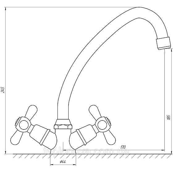 Змішувач для кухні Globus Lux GB-SHARM-0104-00-WH без шлангів Чернівці