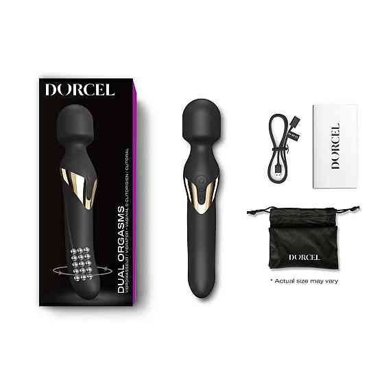 Вібромасажер 2в1 Dorcel Dual Orgasms Gold класичний масажер і вібратор з перлинним масажем Sex Aura Київ