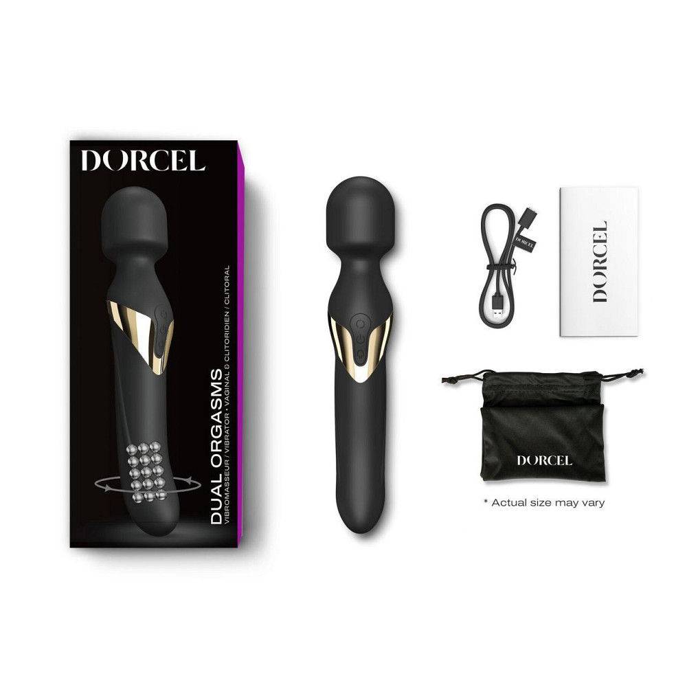 Вібромасажер 2в1 Dorcel Dual Orgasms Gold класичний масажер і вібратор з перлинним масажем Sex Aura Київ - фото 4