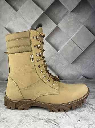 Зимові чоловічі тактичні берці на хутрі шкіряні зимові берці прошиті та проклеєні 36-46 WAR Львів