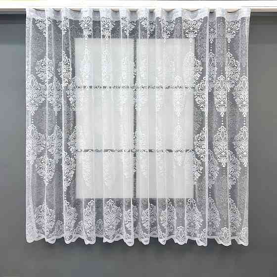 Короткая тюль, высота 1,6 м., жаккард цвет белый 1778т Киев