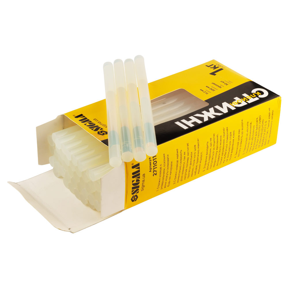 Sigma Стержни клеевые Ø11.2×200мм 1кг (прозрачные) SIGMA (2711011) Киев - изображение 2