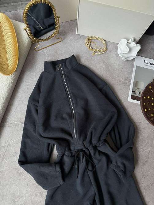 Женский теплый повседневный комбинезон из двухстороннего флиса Графит, 42/46 Одесса - изображение 4