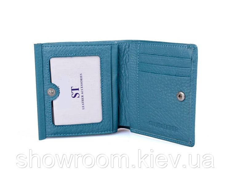 Невеликий жіночий шкіряний гаманець (902) блакитний Київ - фото 2