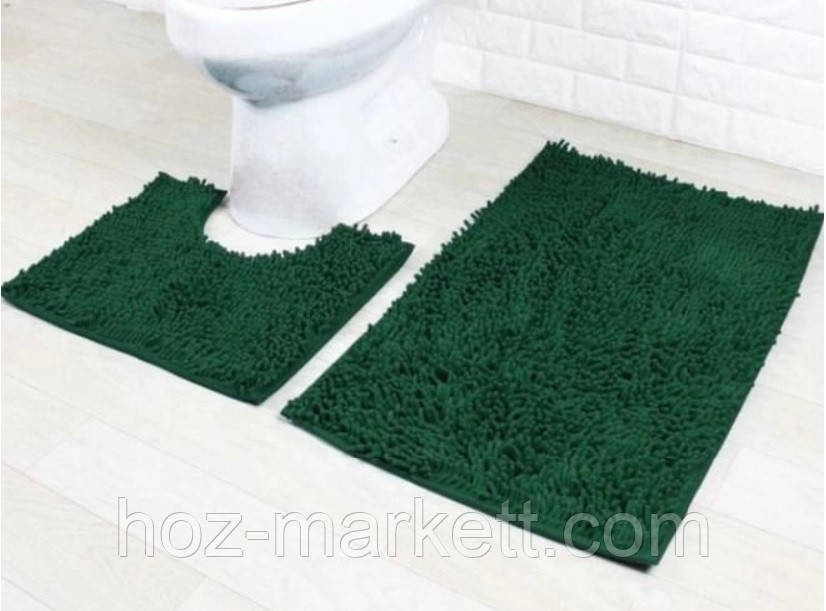 Набор ковриков коврики для ванной и туалета зелёный 90 х 60 см и 60 х 50 см Харьков - изображение 2
