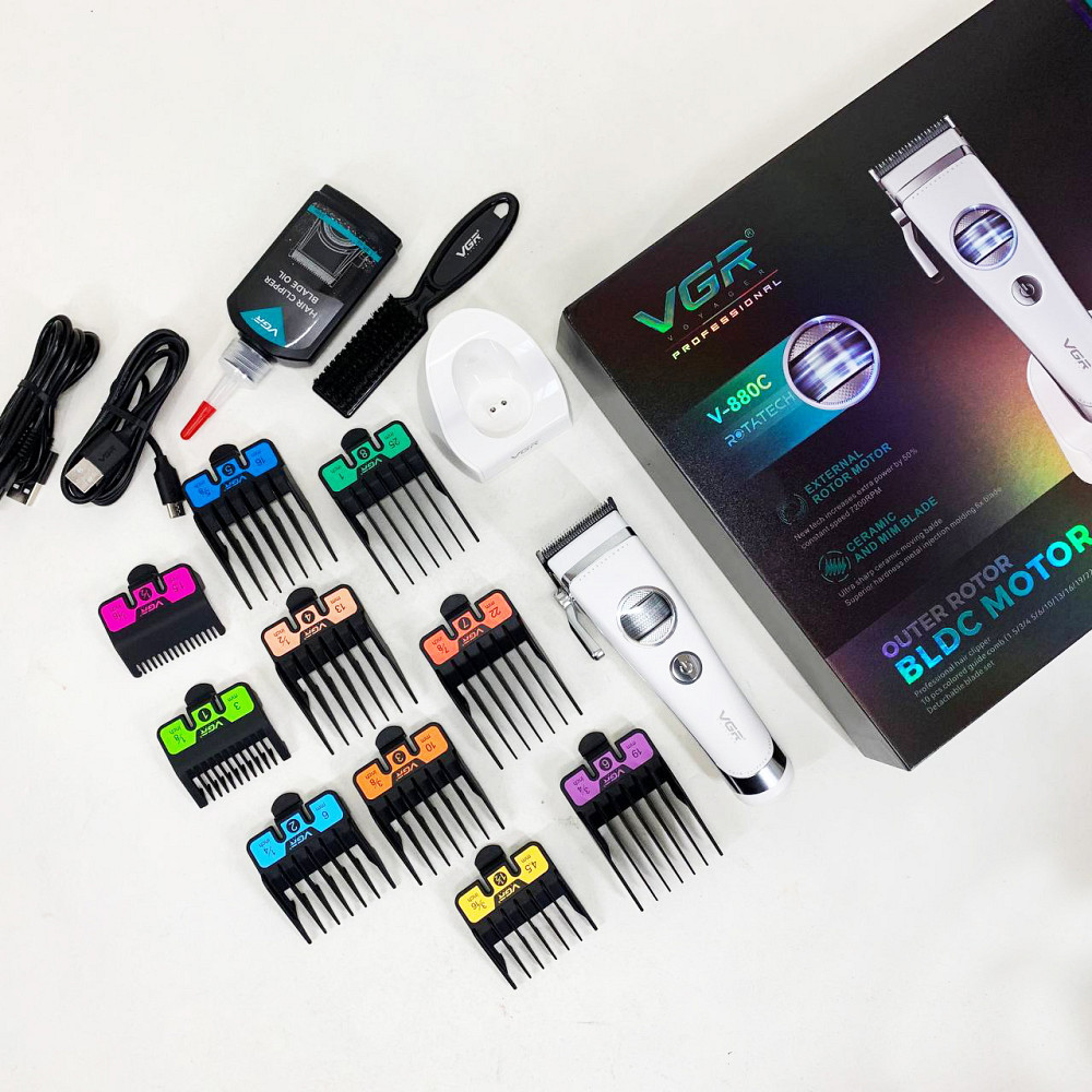 Машинка для різних стрижок акумуляторна, Професійний тример з насадками, Миюча машинка для стрижки HV-79 Львів - фото 7