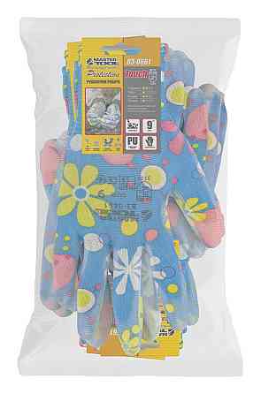 MASTERTOOL Рукавички безшовні трикотажні MASTERTOOL "Волошка" з поліуретановим покриттям долоні Коломия