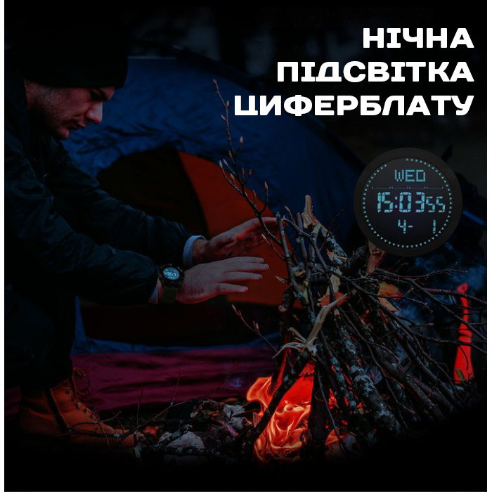 Годинник чоловічий водостійкий тактичний North Edge Alps Flex Grey з компасом (2 ремінці) Вінниця - фото 5
