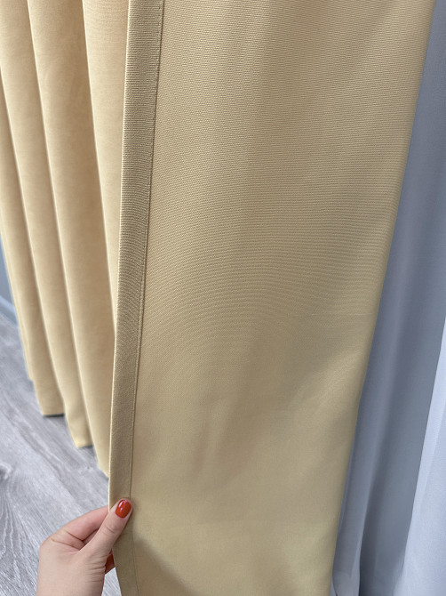 Комплект готових штор VR-Textil Мікровелюр Petek № 1491ш Бежевий 150х290 см 2 шт (33-0356) Київ - фото 15