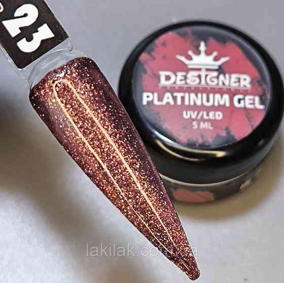 Гель-фарба P23 Designer Platinum Gel з блистками 5мл Херсон