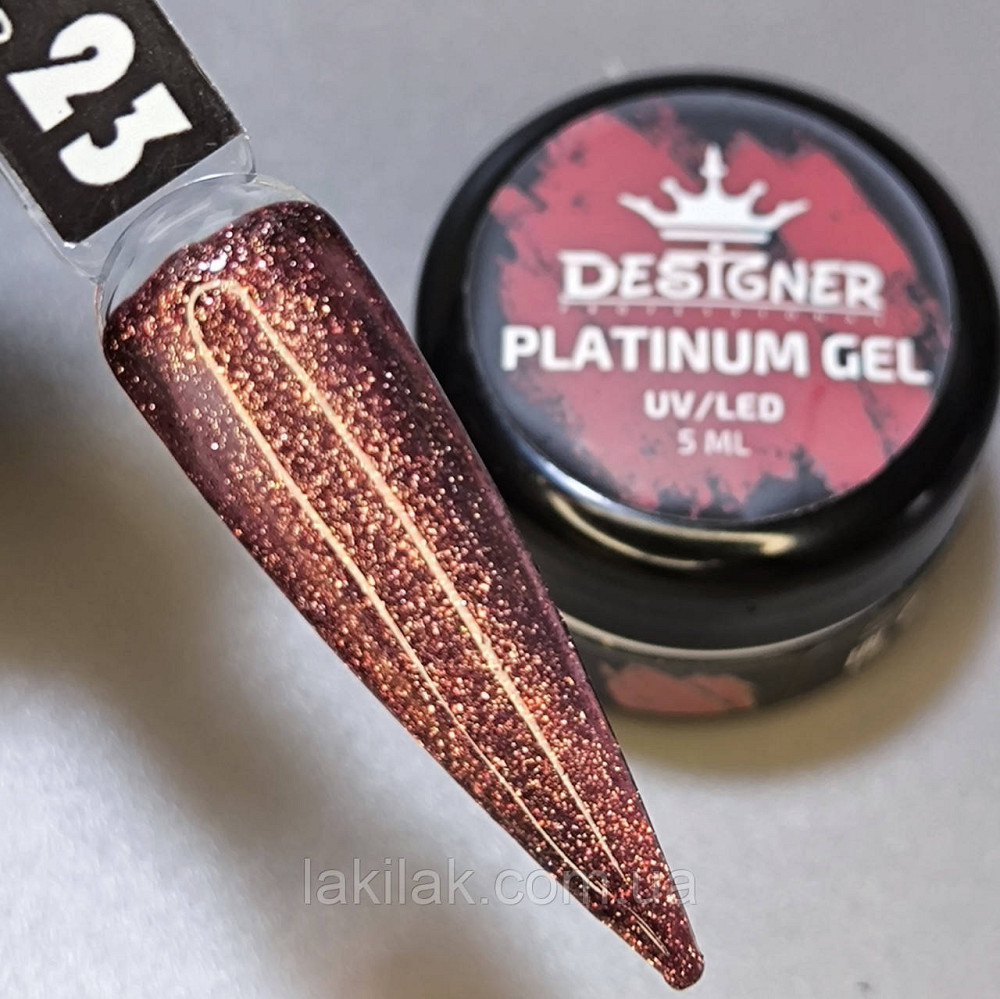 Гель-фарба P23 Designer Platinum Gel з блистками 5мл Херсон - фото 1