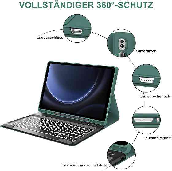 Фірмовий чохол-клавіатура для Samsung Galaxy Tab S10+ /S9+ Plus /Tab S9 FE+12.4 дюй SM-X810/SM-X816B/SM-X818U/SM-X616B 2023 Дніпро