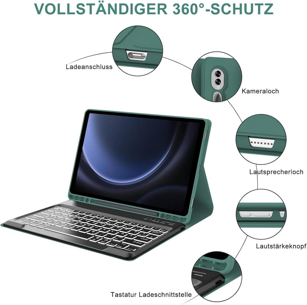 Фирменный чехол-клавиатура для Samsung Galaxy Tab S10+ /S9+ Plus /Tab S9 FE+12.4 дюй SM-X810/SM-X816B/SM-X818U/SM-X616B 2023 Днепр - изображение 5