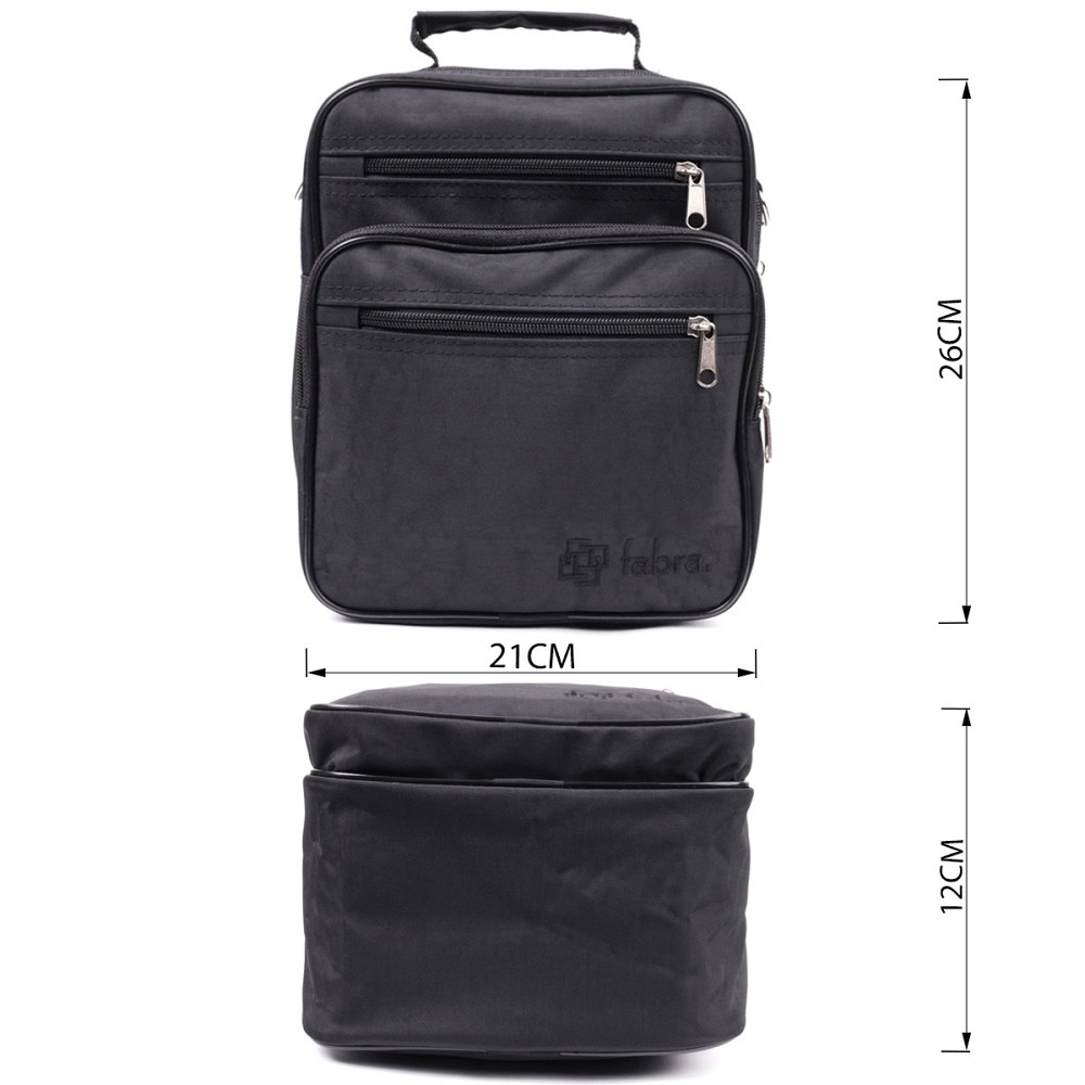 Текстильна чоловіча сумка через плече для документів та міста FABRA 22579 Чорна Київ - фото 12