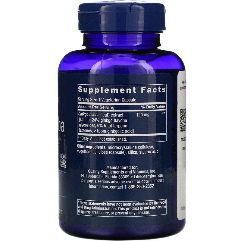 Гінкго білоба Life Extension Ginkgo Biloba 120 мг 365 капсул Київ - фото 3
