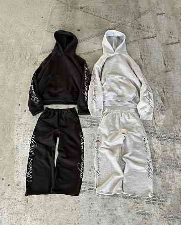 Женский трендовый костюм двойка с надписями двунить Одесса