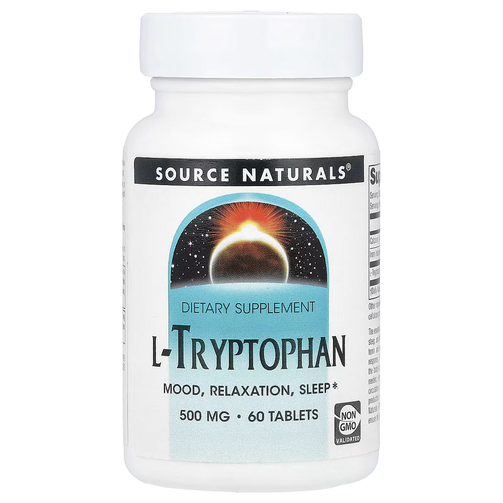 L-триптофан Source Naturals L-Tryptophan 500mg 60 Tablets Луцьк - фото 1