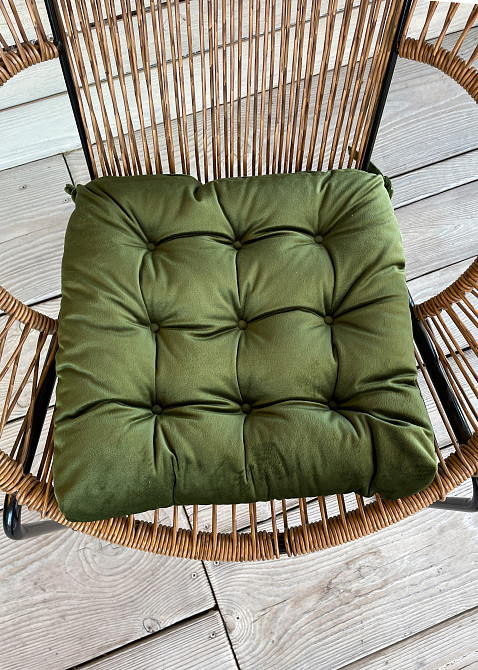 Подушка для стільців (40x40х5 см) Decorator Velour колір оливковий 84-119 Київ - фото 3