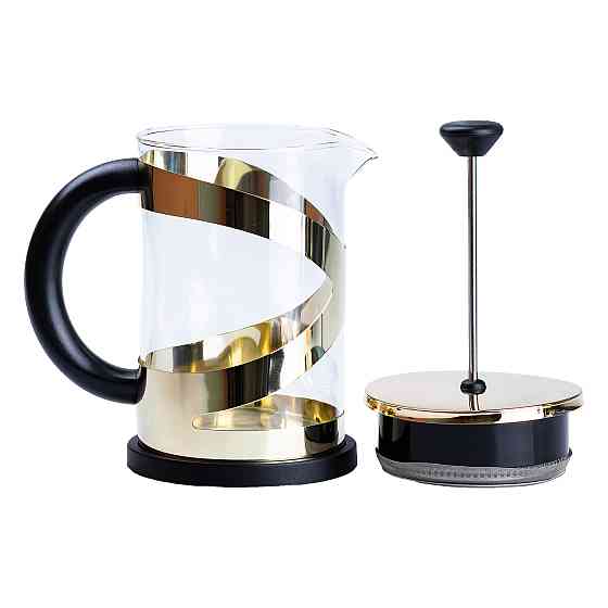 TS Kitchen Чайник прозорий заварювальний з френч пресом 800 мл Золотий HP33540PGL Коломыя