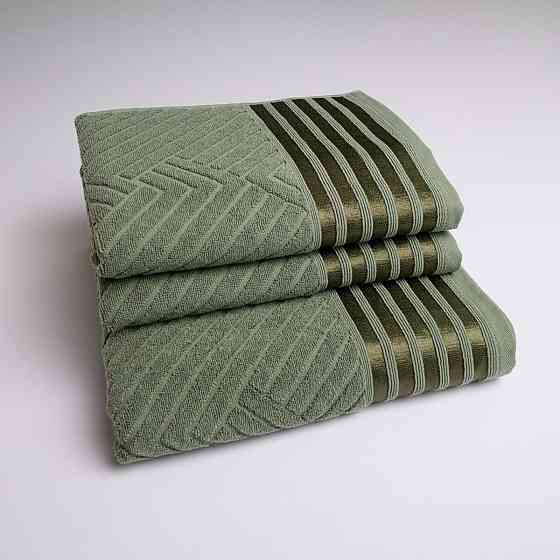 Набор махровых полотенец SOFT 3шт GM Textile 50х90см, 50х90см, 70х140см 500г/м2 (Хаки) Сумы