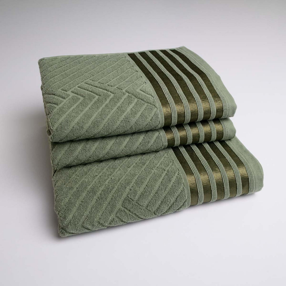 Набор махровых полотенец SOFT 3шт GM Textile 50х90см, 50х90см, 70х140см 500г/м2 (Хаки) Сумы - изображение 1